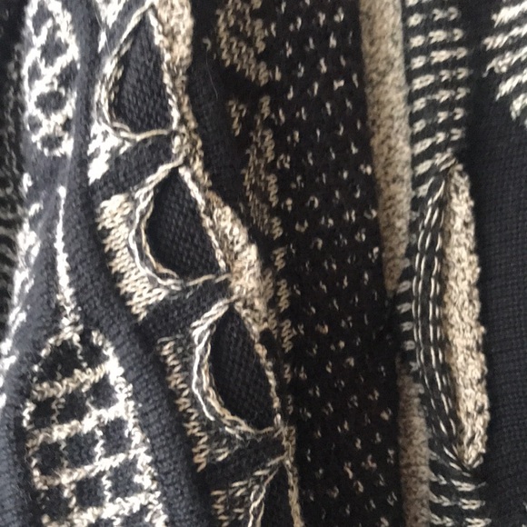 Tosani Coogi style knit faux leather and suede patchwork sweater - Picture 10 of 11